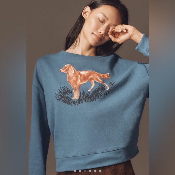 Maeve Sweaters - NWT Anthropologie Maeve Graphic Dog Sweater Size 1X